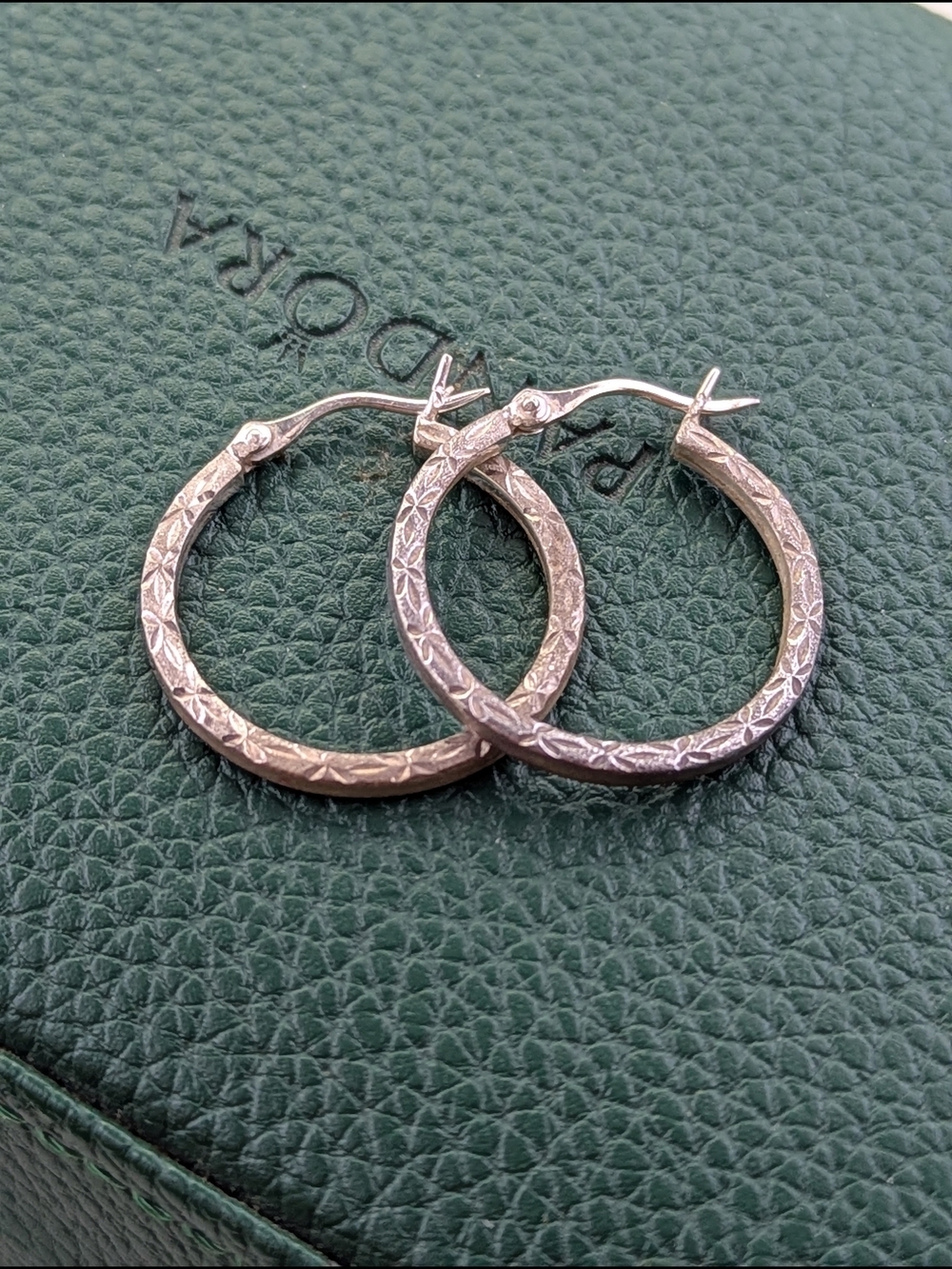 ✨ Sterling Silver Patterned Hoop Earrings ✨ - Picture 1 of 3
